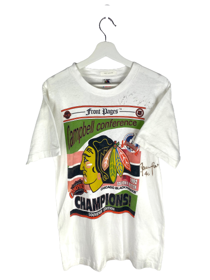 Vintage 1992 Signed Chicago Blackhawks T-Shirt Medium - FutvreThreds